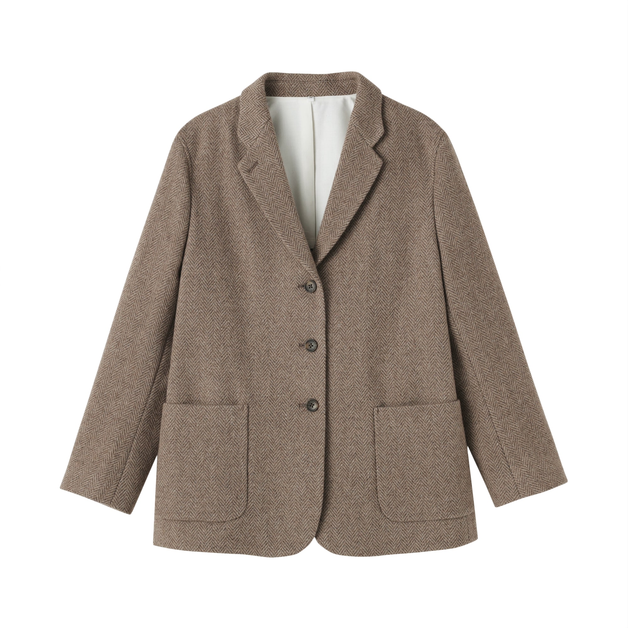 婦人 再生ウール混ツイードジャケット（ブラウン柄） | 無印良品
