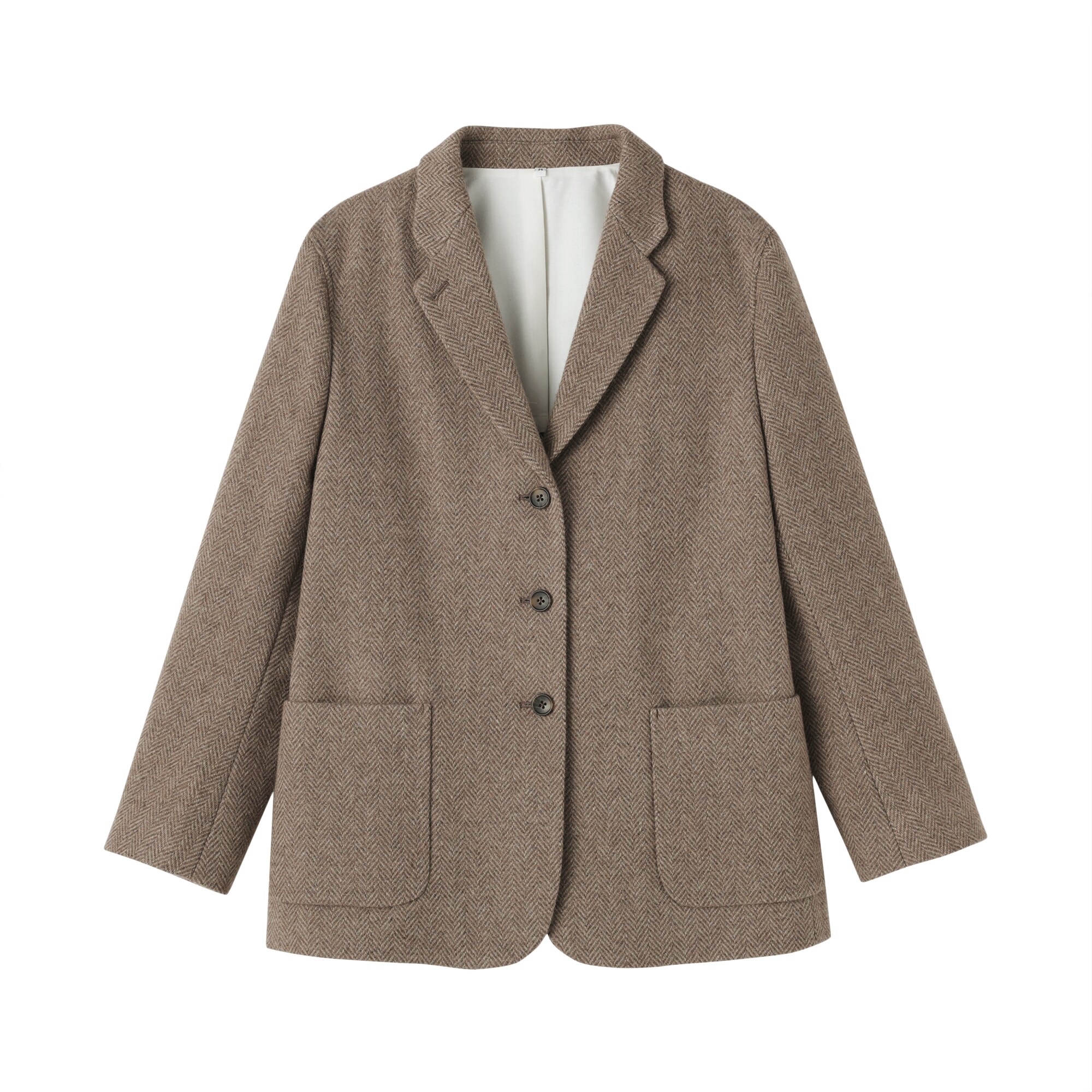 婦人 再生ウール混ツイードジャケット（ブラウン柄） | 無印良品