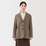 婦人　再生ウール混ツイードジャケット（ブラウン柄）