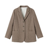 婦人　再生ウール混ツイードジャケット（ブラウン柄）
