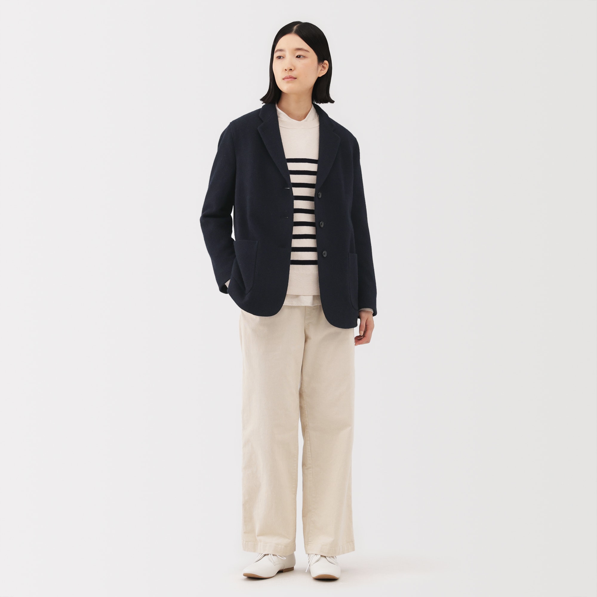 婦人　再生ウール混ツイードジャケット（ダークネイビー柄）