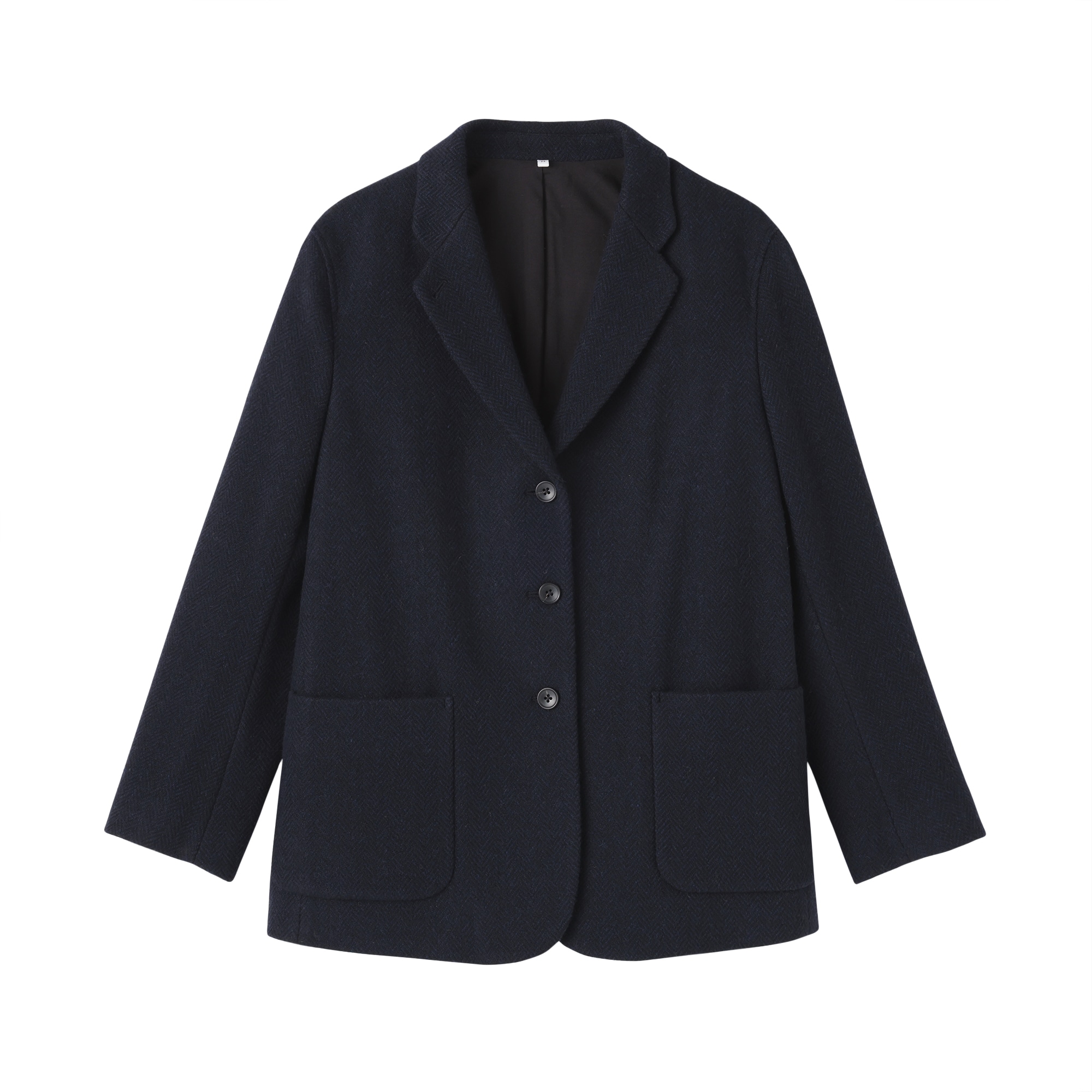 婦人 再生ウール混ツイードジャケット（ダークネイビー柄） | 無印良品