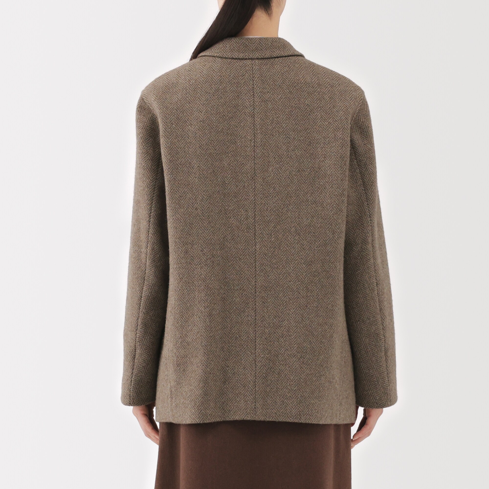 婦人 再生ウール混ツイードジャケット（ダークネイビー柄） | 無印良品