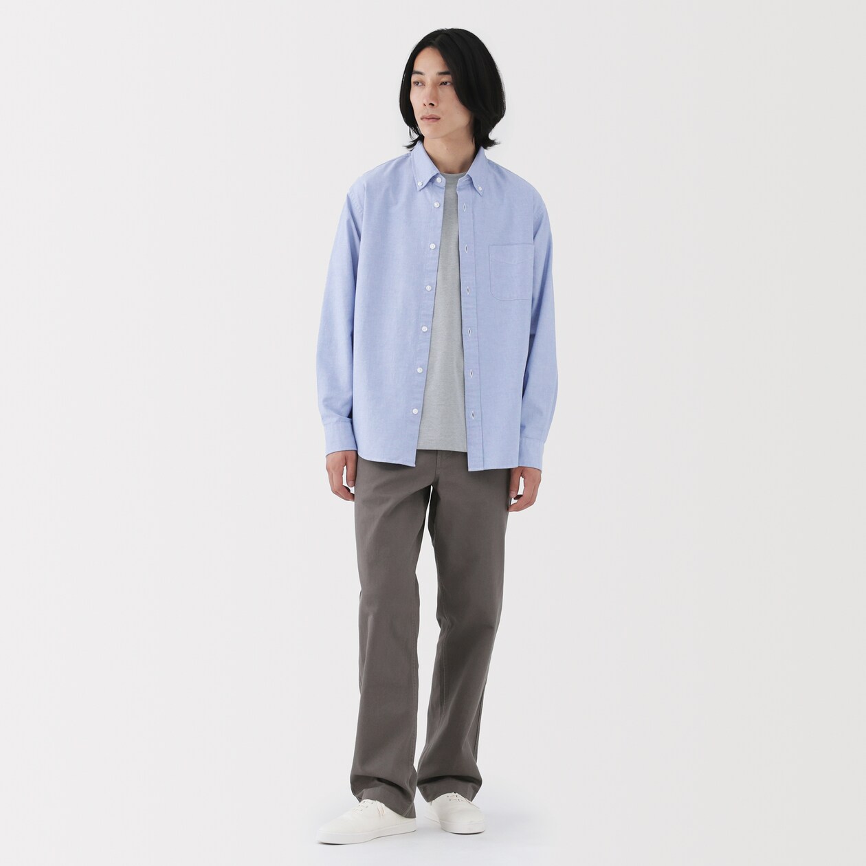 紳士　洗いざらしチノワイドパンツ