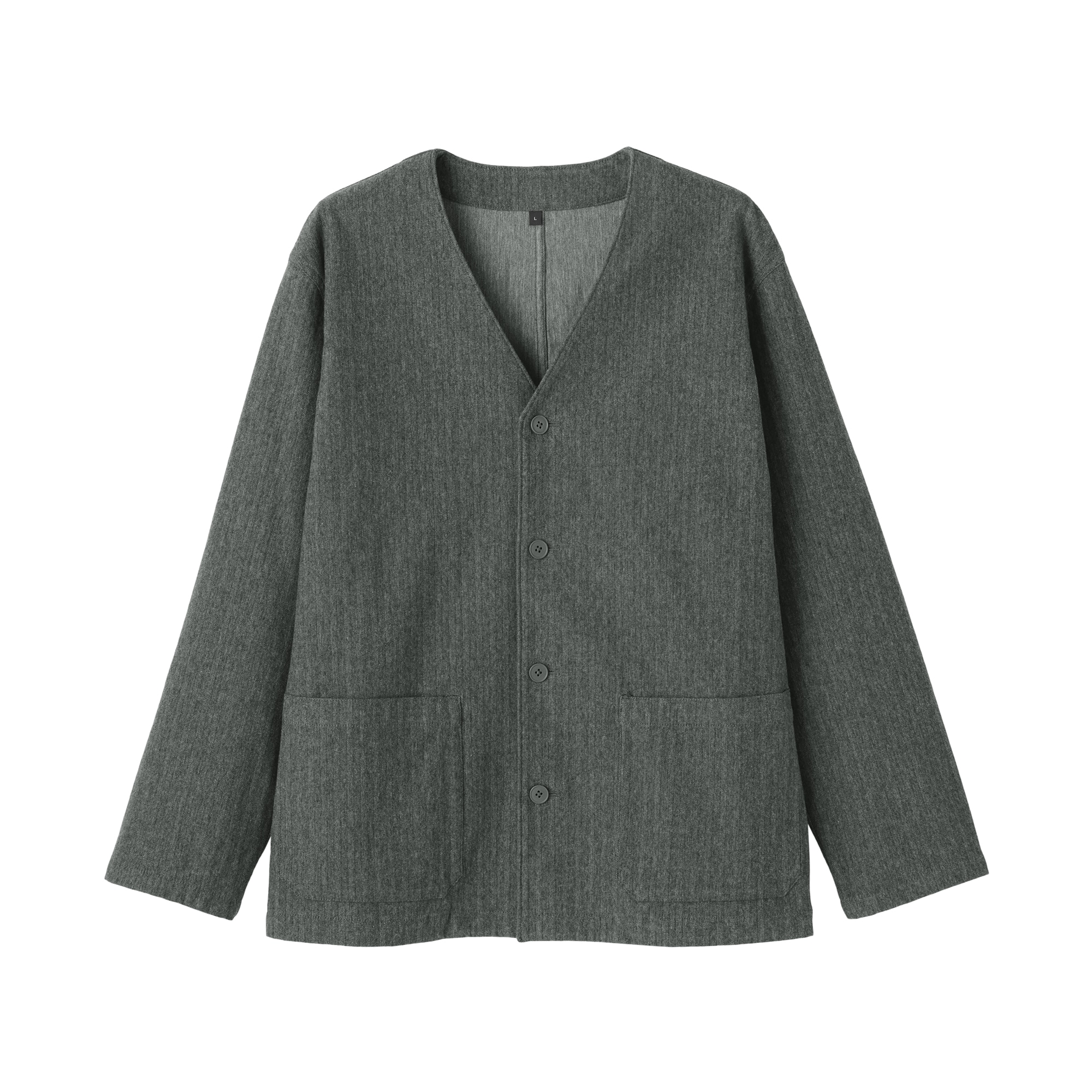 紳士　縦横ストレッチ起毛ヘリンボーン　カーディガン