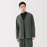 紳士　縦横ストレッチ起毛ヘリンボーン　カーディガン