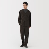 紳士　縦横ストレッチ起毛ヘリンボーン　カーディガン