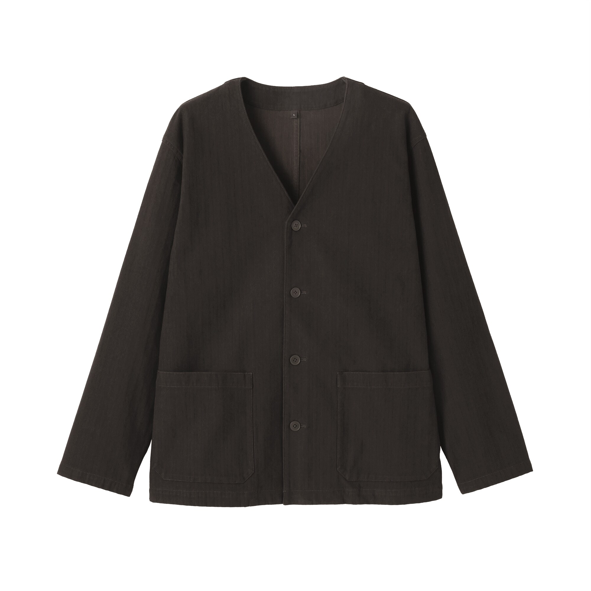 紳士　縦横ストレッチ起毛ヘリンボーン　カーディガン