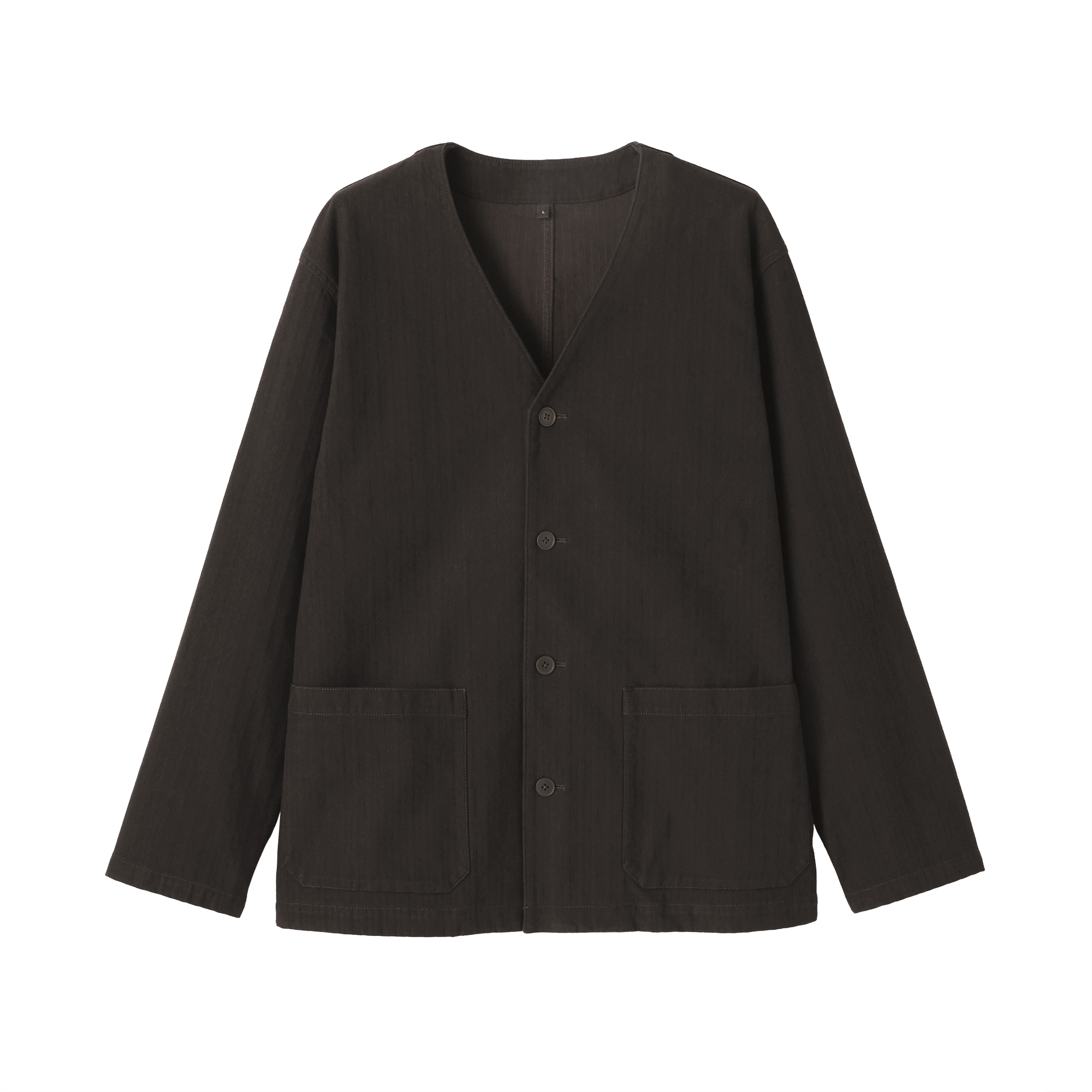 紳士　縦横ストレッチ起毛ヘリンボーン　カーディガン