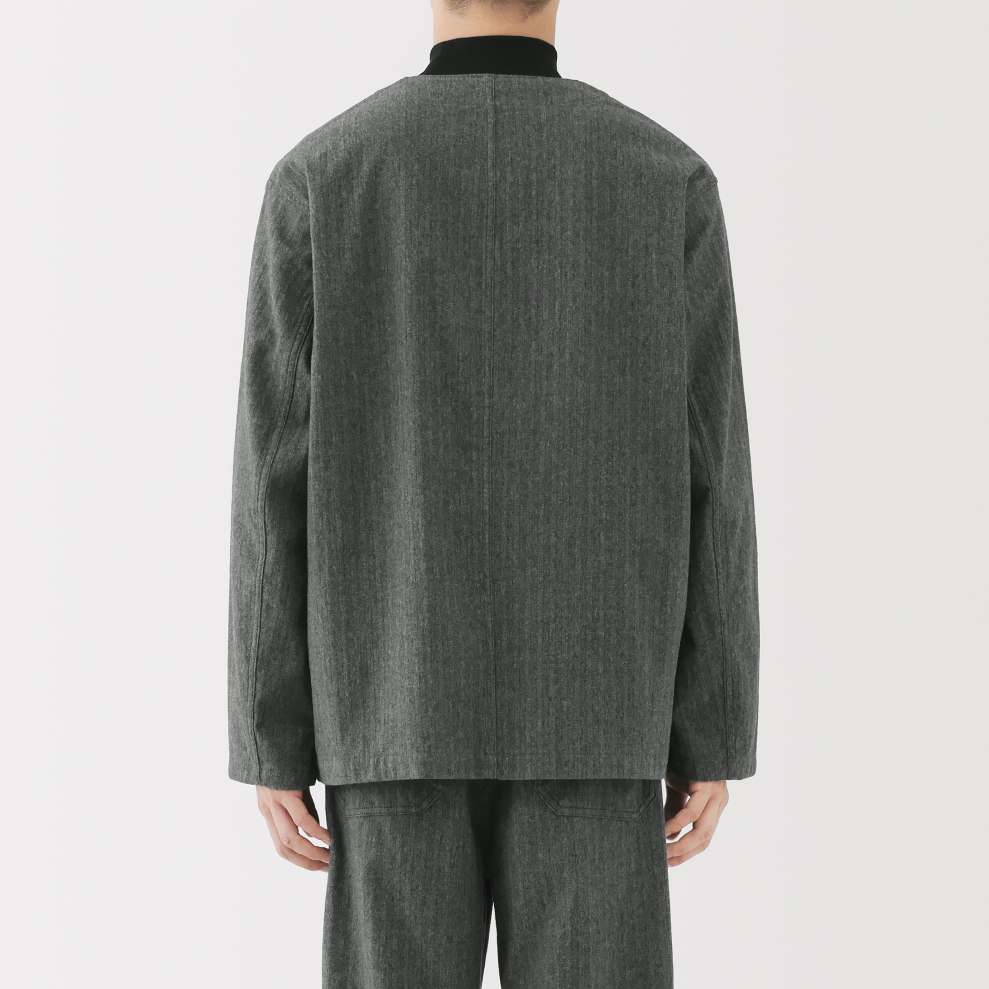 紳士　縦横ストレッチ起毛ヘリンボーン　カーディガン