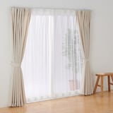 ポリエステル分繊糸ボイル（防炎）プリーツカーテン／オフ白
