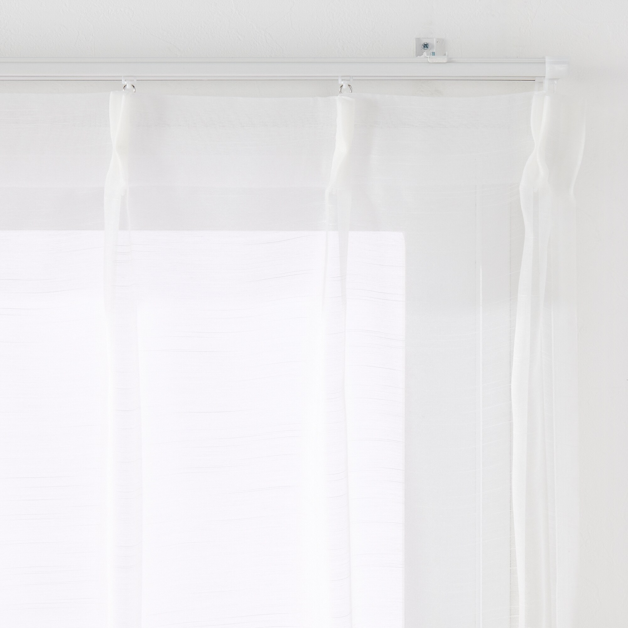 ポリエステル分繊糸ボイル（防炎）プリーツカーテン／オフ白 | 無印良品
