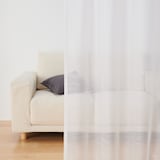 ポリエステル分繊糸ボイル（防炎）ノンプリーツカーテン／オフ白