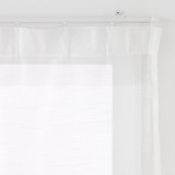 ポリエステル分繊糸ボイル（防炎）ノンプリーツカーテン／オフ白