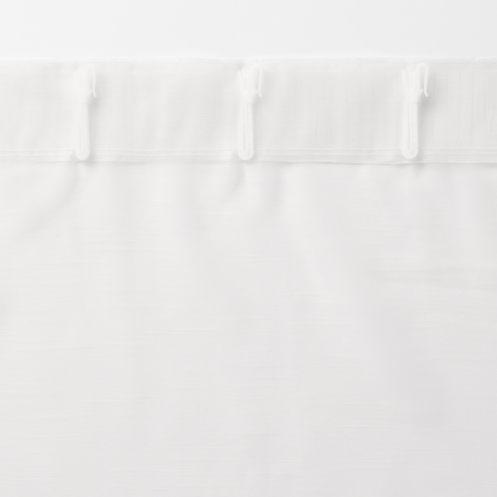 ポリエステル分繊糸ボイル（防炎）ノンプリーツカーテン／オフ白