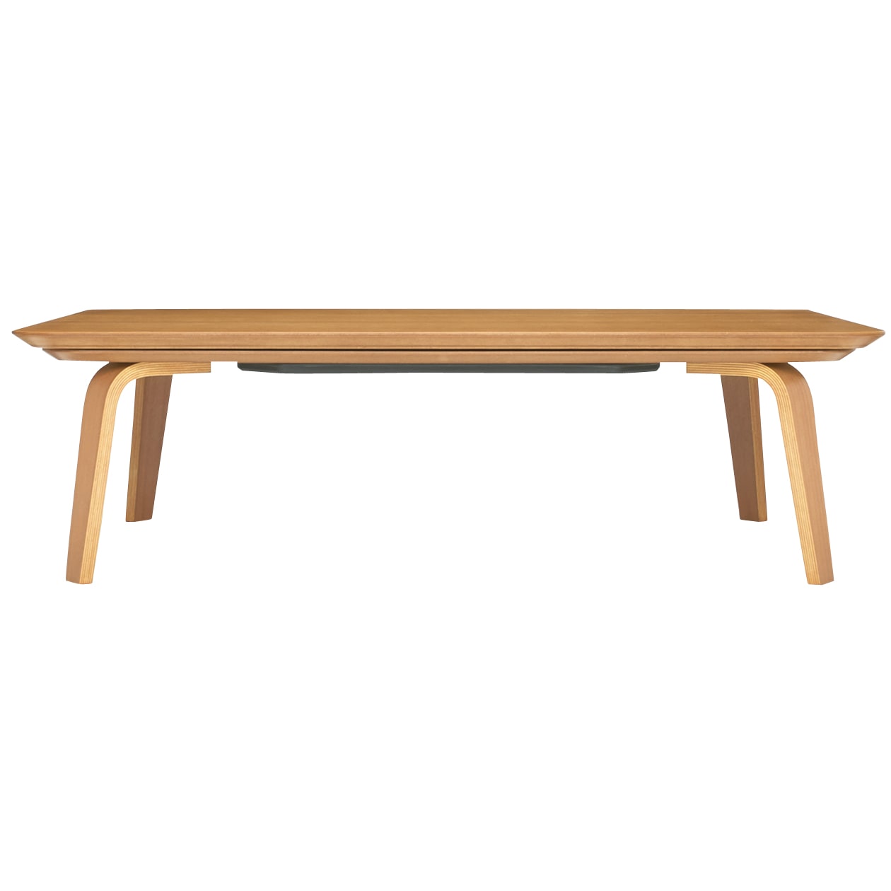 長方形こたつ・本体・タモ材曲木脚・フラットヒーター