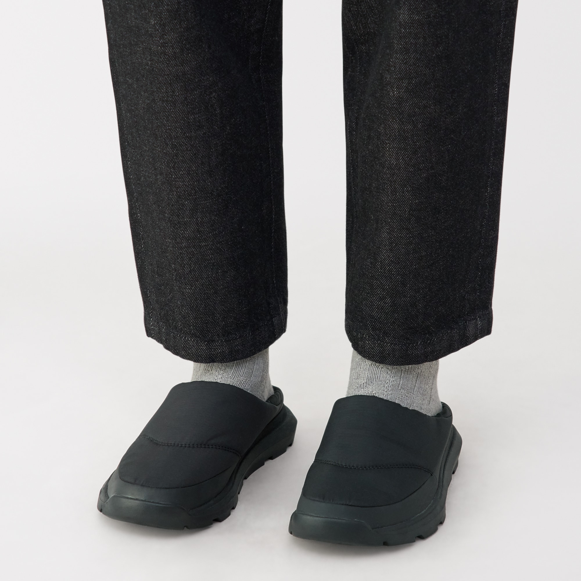 かかとが踏める　撥水中わた入りスリッポン