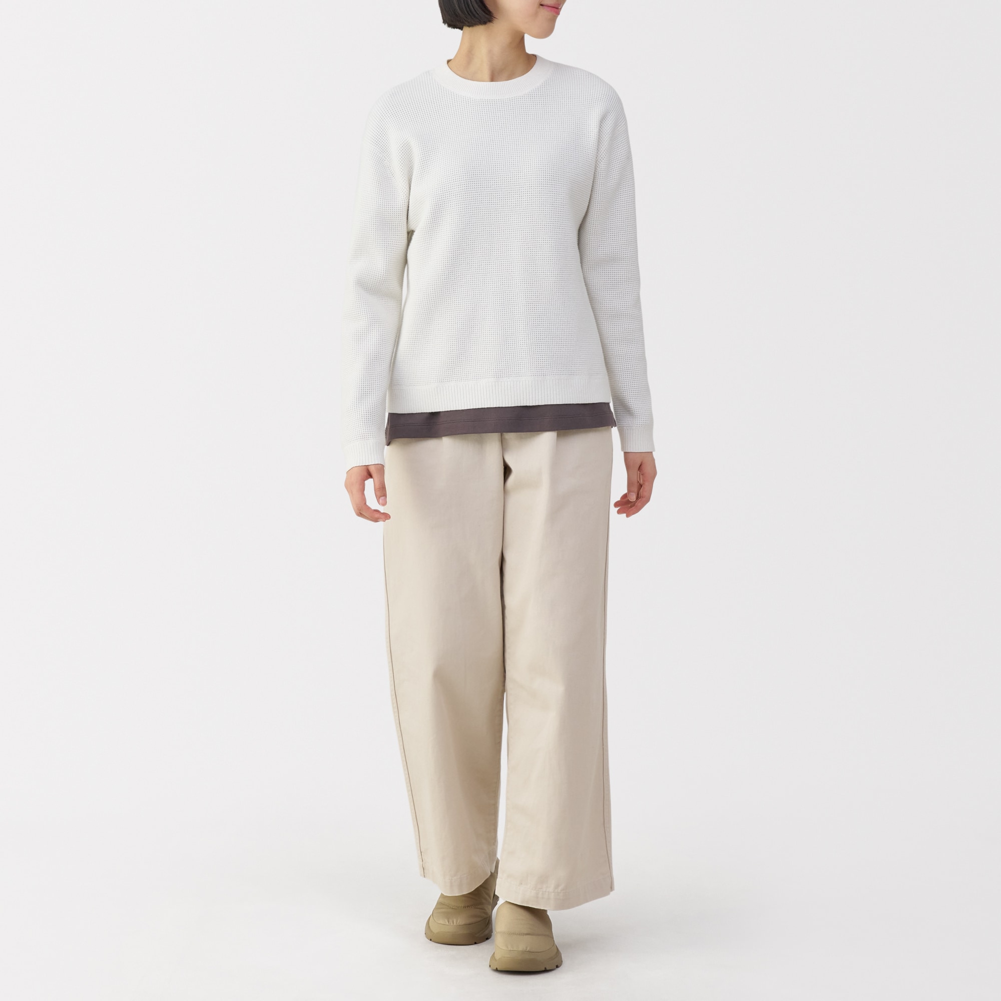 かかとが踏める　撥水中わた入りスリッポン