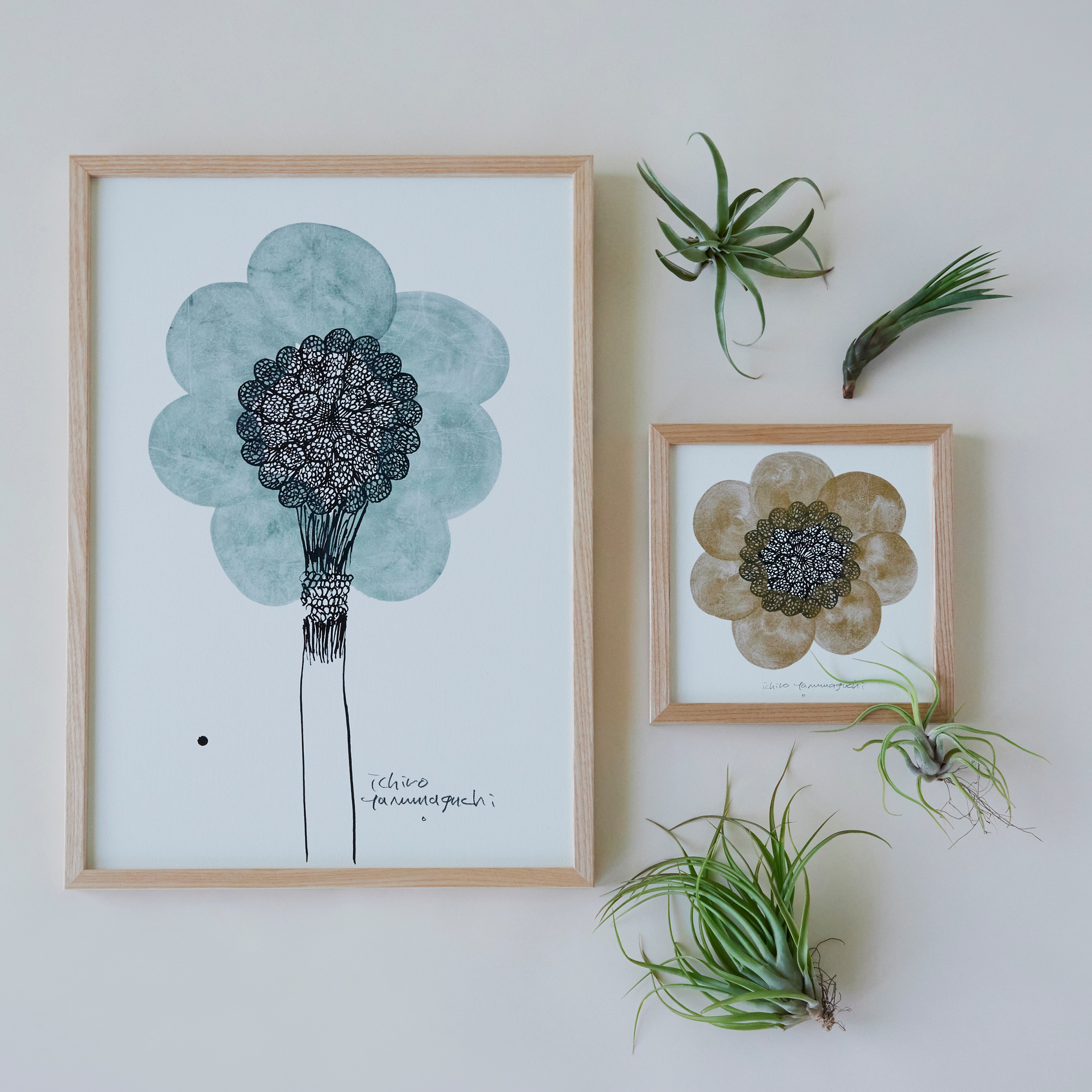 ［ＩＤＥＥ］アートポスター　山口一郎　ＨＡＮＡ　－　ｇｒｅｅｎ　Ｍサイズ