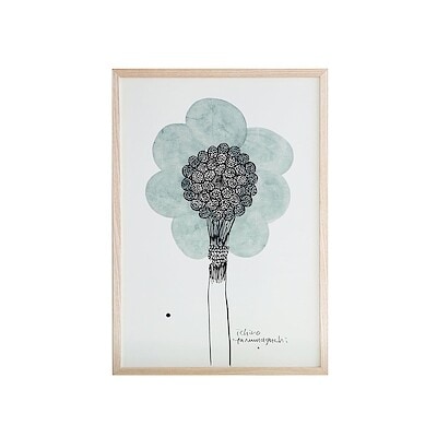 ［ＩＤＥＥ］アートポスター　山口一郎　ＨＡＮＡ　－　ｇｒｅｅｎ　Ｍサイズ