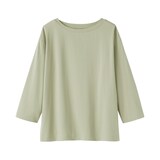 婦人　天竺編みボートネック七分袖Ｔシャツ