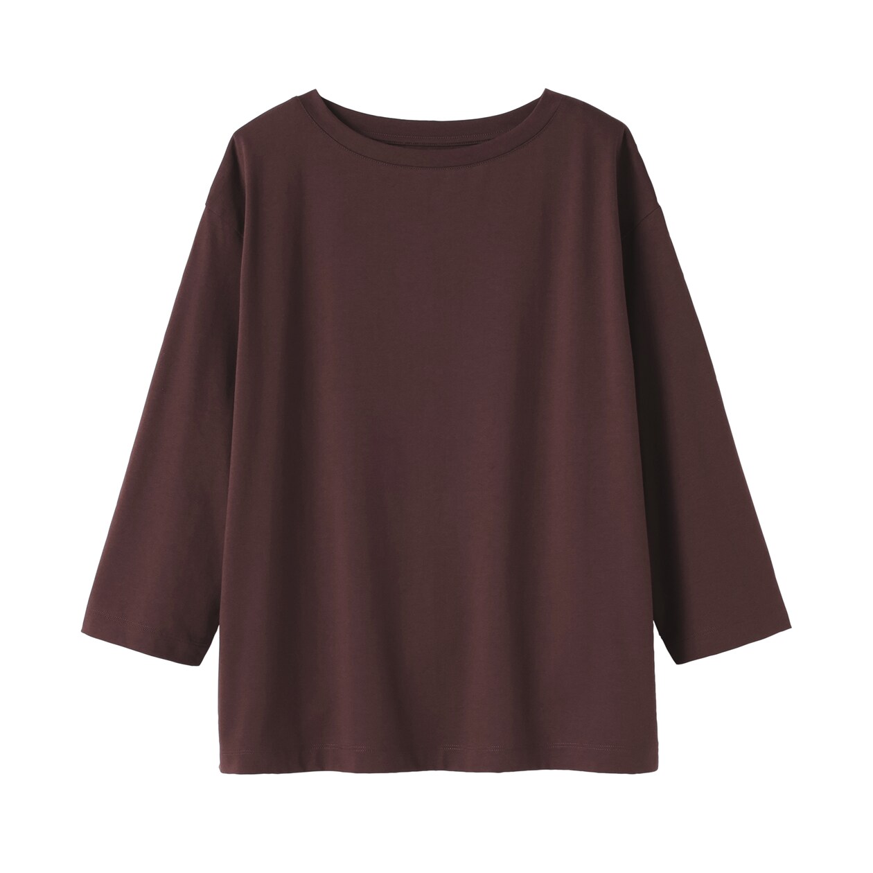 婦人　天竺編みボートネック七分袖Ｔシャツ