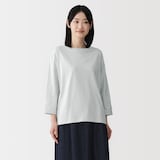 婦人　天竺編みボートネック七分袖Ｔシャツ