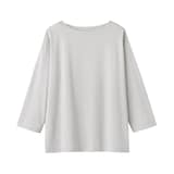 婦人　天竺編みボートネック七分袖Ｔシャツ