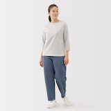 婦人　天竺編みボートネック七分袖Ｔシャツ