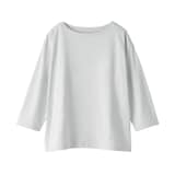 婦人　天竺編みボートネック七分袖Ｔシャツ