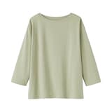婦人　天竺編みボートネック七分袖Ｔシャツ