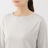 婦人　天竺編みボートネック七分袖Ｔシャツ
