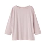 婦人　天竺編みボートネック七分袖Ｔシャツ