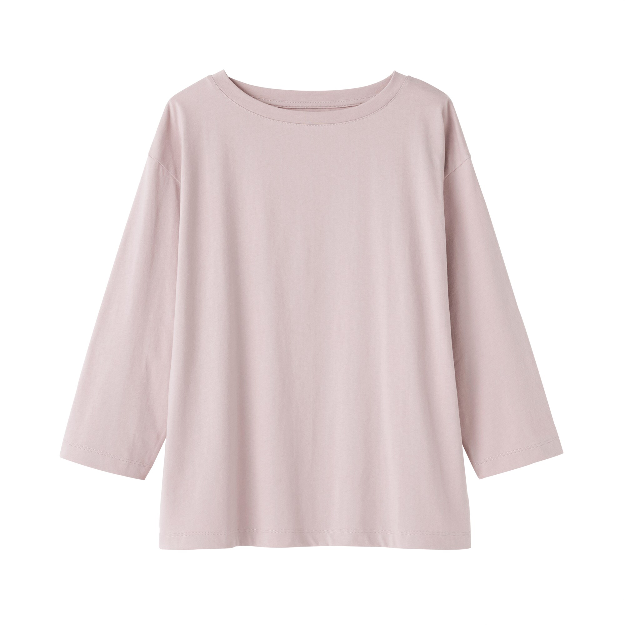 婦人　天竺編みボートネック七分袖Ｔシャツ