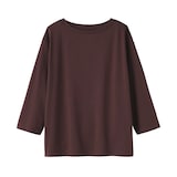 婦人　天竺編みボートネック七分袖Ｔシャツ
