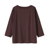 婦人　天竺編みボートネック七分袖Ｔシャツ