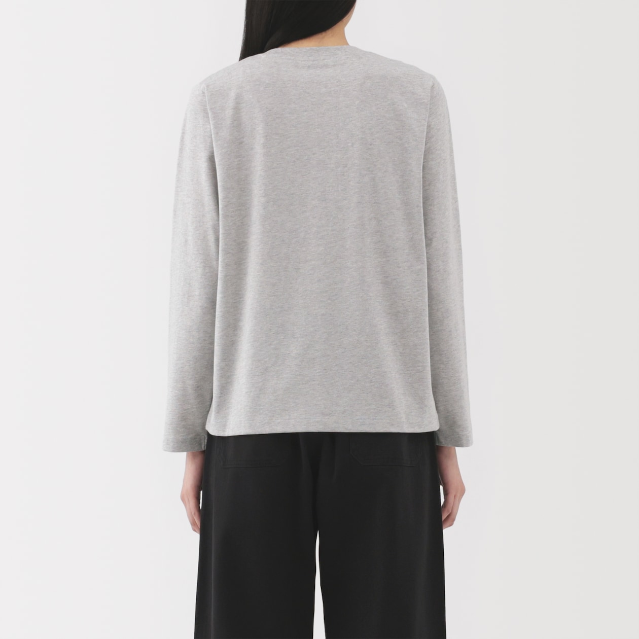 婦人　天竺編みクルーネック長袖Ｔシャツ