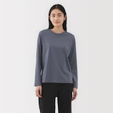 婦人　天竺編みクルーネック長袖Ｔシャツ