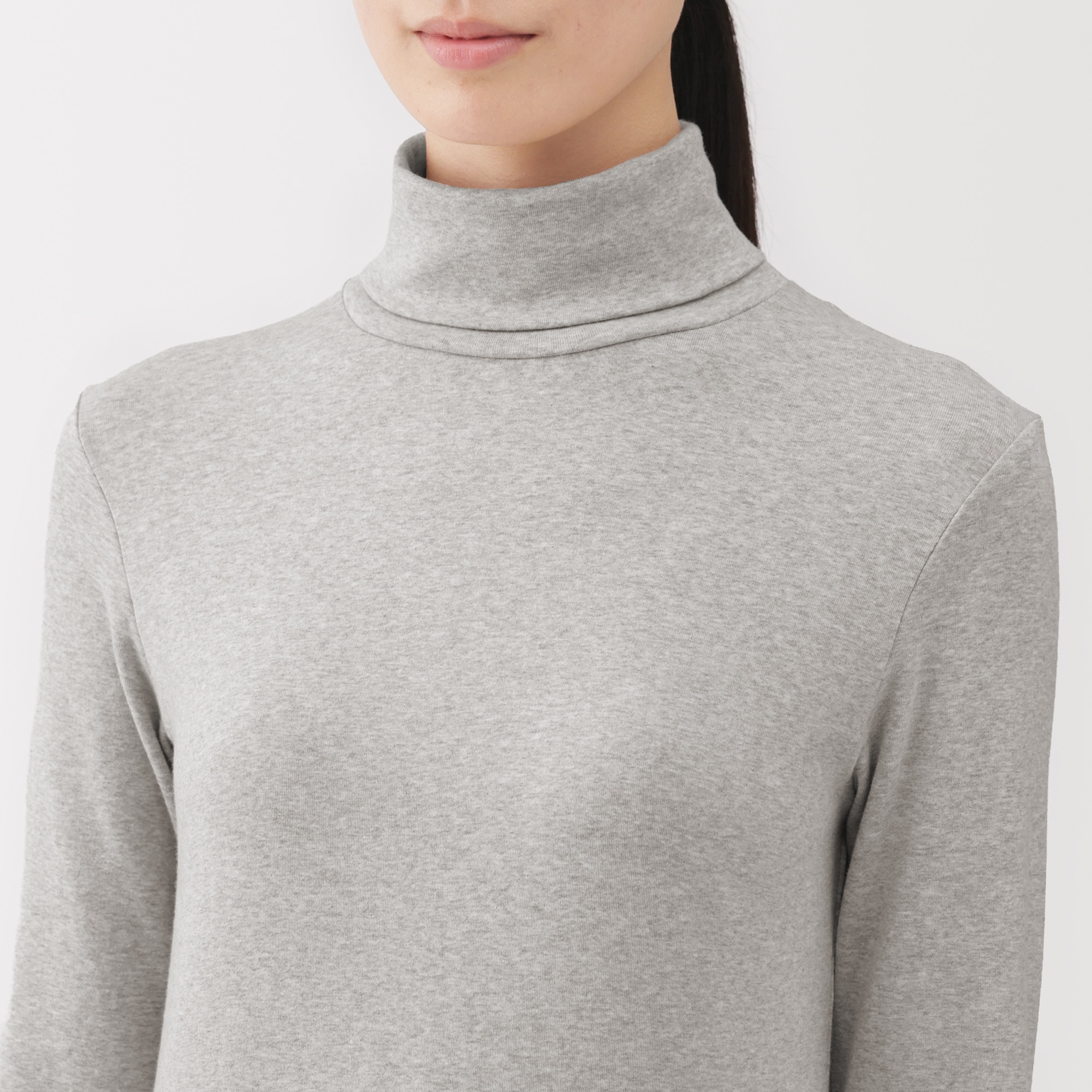 婦人　起毛フライス編みタートルネック長袖Ｔシャツ