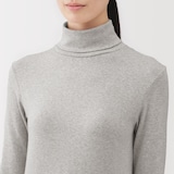 婦人　起毛フライス編みタートルネック長袖Ｔシャツ