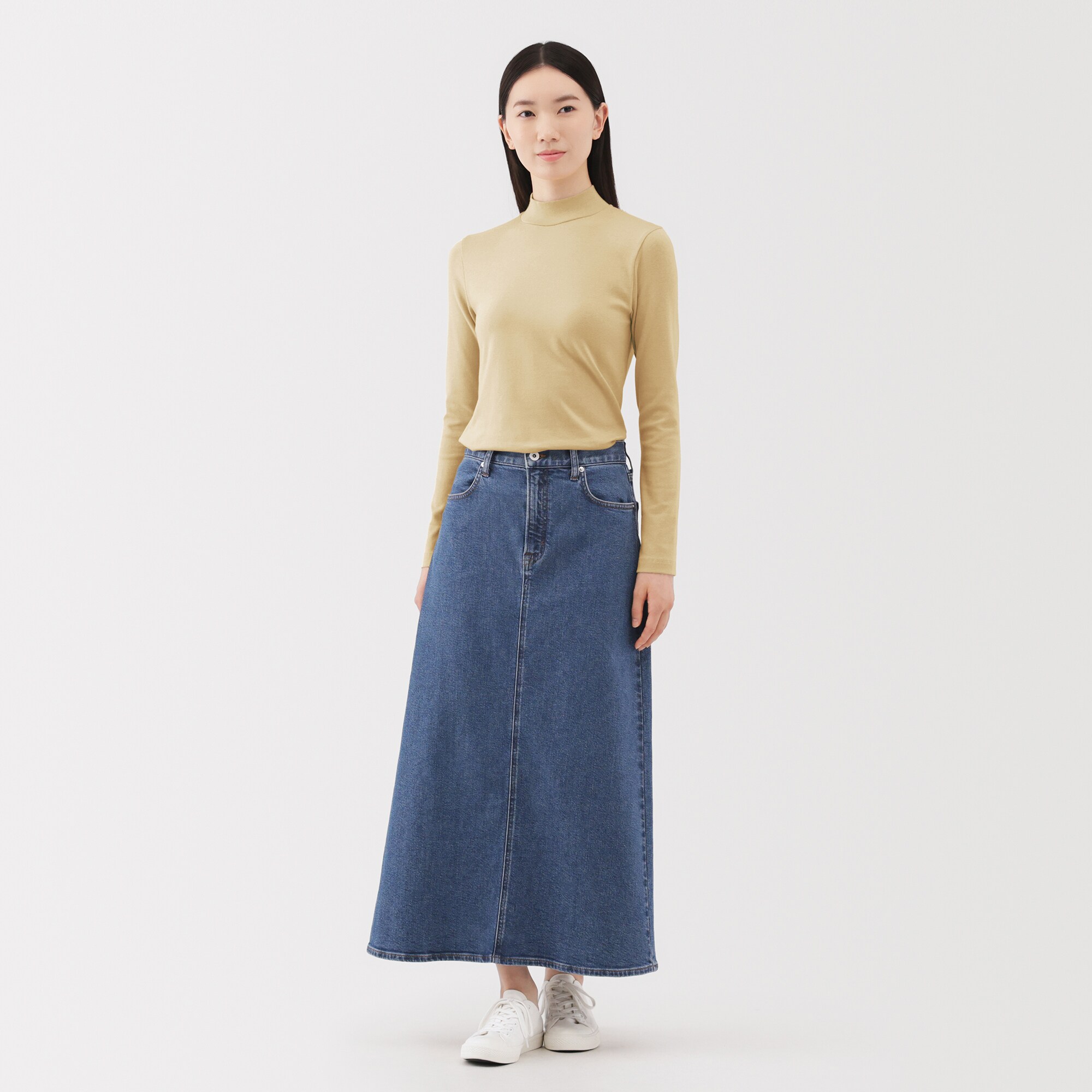 婦人　起毛フライス編みハイネック長袖Ｔシャツ