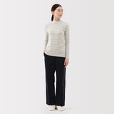 婦人　起毛フライス編みハイネック長袖Ｔシャツ