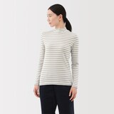 婦人　起毛フライス編みハイネック長袖Ｔシャツ