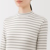 婦人　起毛フライス編みハイネック長袖Ｔシャツ