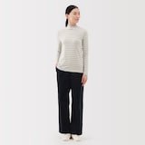 婦人　起毛フライス編みハイネック長袖Ｔシャツ