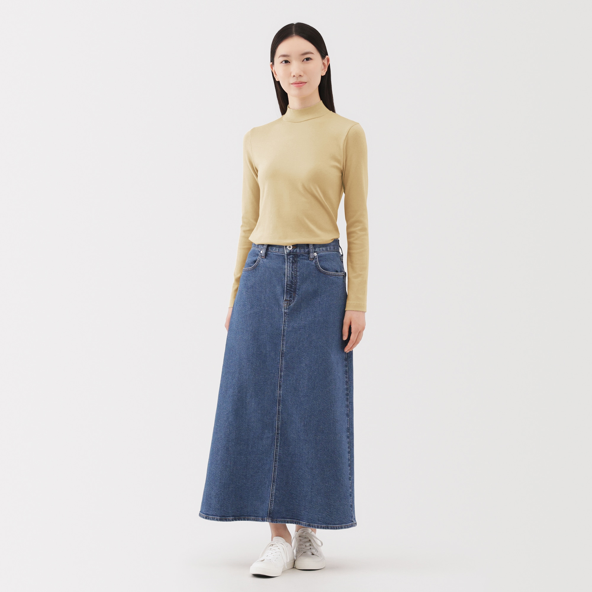 婦人　起毛フライス編みハイネック長袖Ｔシャツ