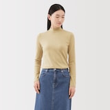 婦人　起毛フライス編みハイネック長袖Ｔシャツ