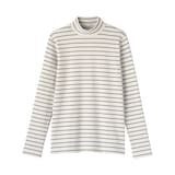 婦人　起毛フライス編みハイネック長袖Ｔシャツ