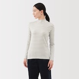 婦人　起毛フライス編みハイネック長袖Ｔシャツ