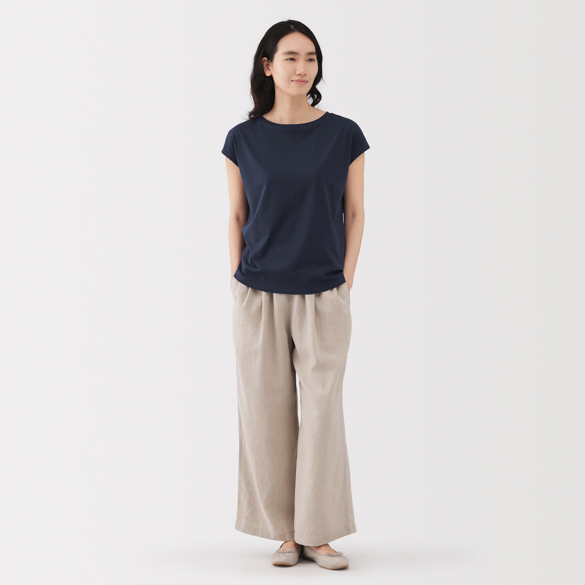 婦人　天竺編みフレンチスリーブＴシャツ